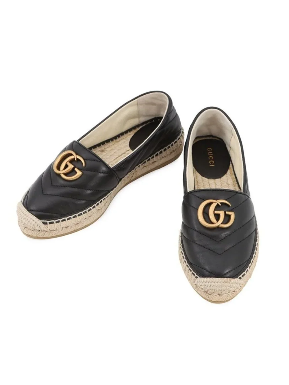 Gucci Espadrilles 2.0 GG Marmont 34.5 Shoes Black